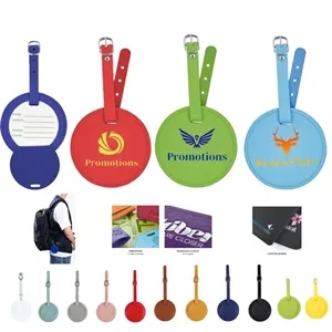 Leather Round Luggage Tag
