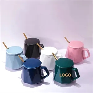 15 Oz Tea Mug With Lid  And Spoon