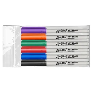 Fine Tip Wet Erase Marker - USA Made - 6 Pack