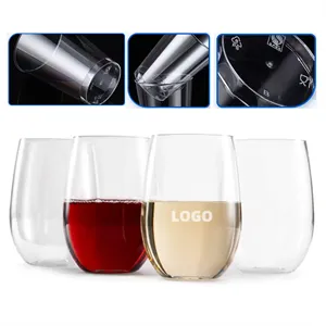 16 oz Stemless Plastic Wine Glass For Family Party