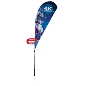 6' Streamline Teardrop Sail Sign Flag, Double-Sided, Spike