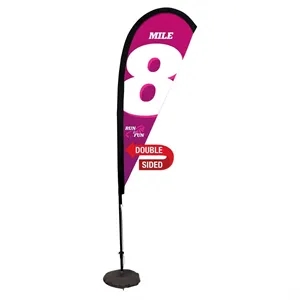 6' Premium Teardrop Sail Sign Flag, 2-Sided, Scissor Base