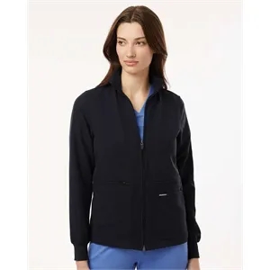 Jaanuu Women's Ceri Essential Full-Zip 6-Pocket Scrub Jacket