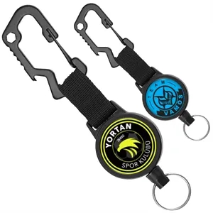 Outdoor Carabiner Round Badge Reel w/ Keyring