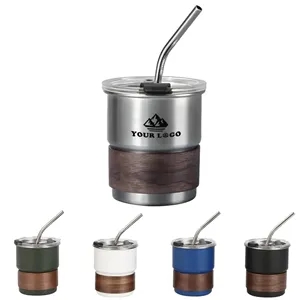 1Oz Stainless Steel Tumbler Shot Glass With Straw