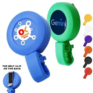 Retractable Round Badge Reel Holder w/ Plastic Foldable clip