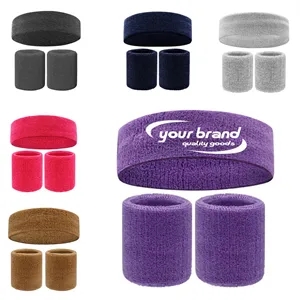 3-Piece Sports Sweatband Set Includes Headband/Wristband