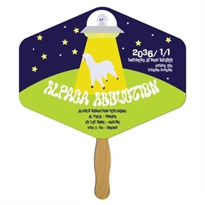 Hexagon Hand Fan Full Color (1 Side) 9.5" X 7.5"