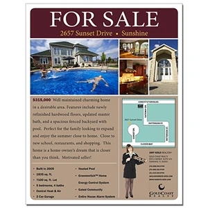 Real Estate Flyer - 8.5x11 - 4 pt. Gloss Text