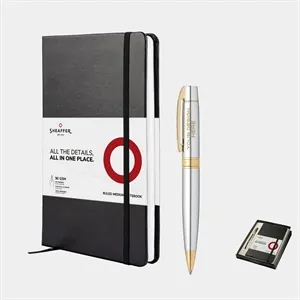 SHEAFFER® Gift Set Chrome S300 Ballpoint Pen w Hard Notebook