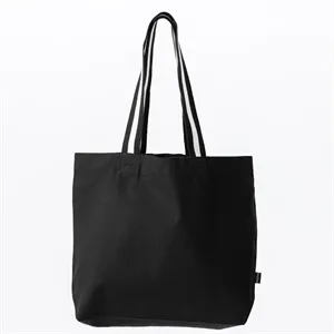 Oversized Deluxe Canvas Tote Bag with Striped Handles
