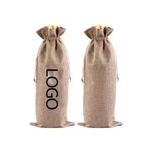 Jute Wine Bags with Drawstring