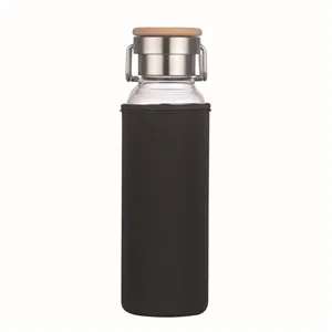 20 oz Glass Water Bottle With Neoprene Protective Sleeve