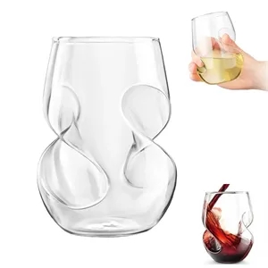 Stemless Wine Glass With Thumb Embossing