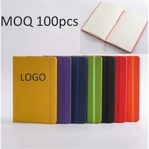 Custom Logo A5/A6 PU Lined Hardcover Notebook Journal With Elastic Band