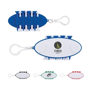 10 Piece Golf Tee Ball Marker Set Keychain