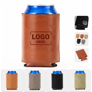 Custom Logo PU Leather Coozie