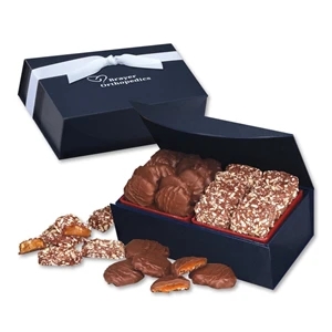 Toffee & Pecan Clusters in Navy Magnetic Closure Gift Box