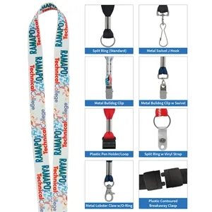 3/4" RPET Fine-Print Lanyard