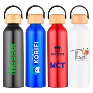 Custom Logo Volker 24 oz. Aluminum Bottle w/Bamboo Lid