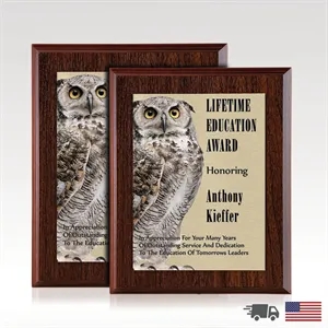 Traditional Walnut Plaque w/ Full-Color Plate - Commission