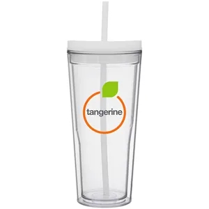 Custom Logo 20.9 oz Vast Double Wall Acrylic Tumbler w/Straw