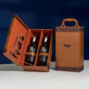 2 Bottle Gift Box for Wine with 4 Accessories Set