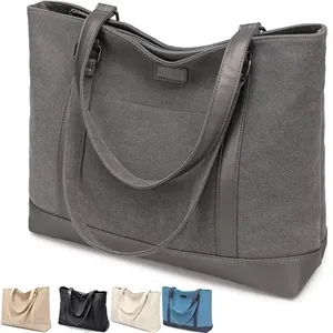 Multi-Functional Canvas Laptop Tote