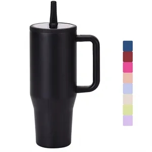 40Oz Insulated Travel Tumbler With Straw