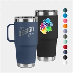 20 Oz YETI® Stainless Steel Insulated Travel Mug W/ Handle