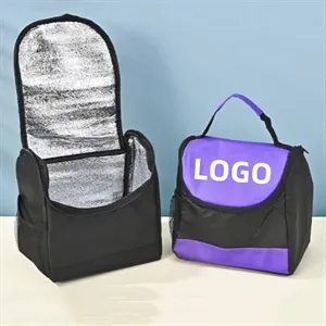 Custom Logo Custom Non-woven Insulated Lunch Cooler Bag 8"x8"x6 1/3"