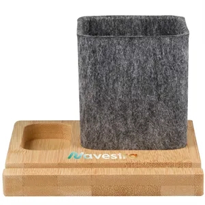 Recycled Felt & Bamboo Pen Holder