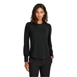 Mercer+Mettle Women's Stretch Jersey Long Sleeve Blouson Top