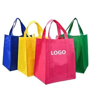 Heavy Duty Vertical Non-Woven Shopper Tote Bag 13x15x10"
