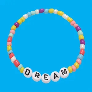 Colorful acrylic letter beaded elastic bracelet