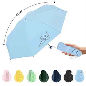 Mini Folding Travel Umbrella With Case (42'' Arc)