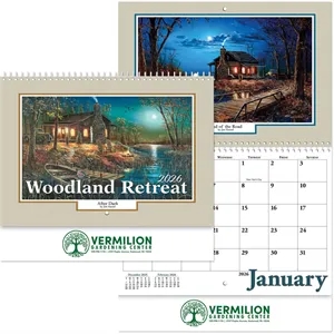 Full Color Woodland Retreat Spiral Wall Calendar