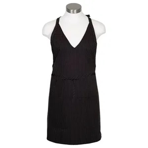Formal V-Neck Apron with Pinstripes