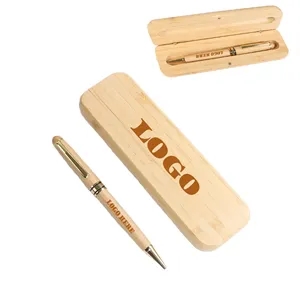 Bamboo Ballpoint Pen with Box Set- Eco-Friendly Gift