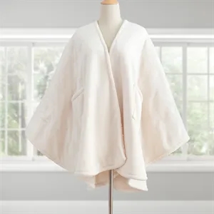 VelvetLoft Sherpa Wearable Throw - Cream