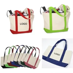 18" Eco-Friendly Reusable Canvas Grocery Shopping Tote Bag