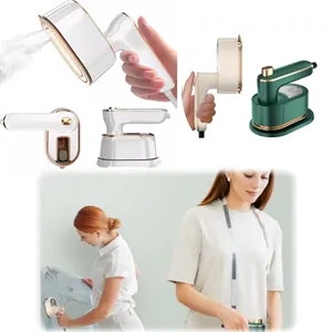 Folding handheld portable garment steamer iron