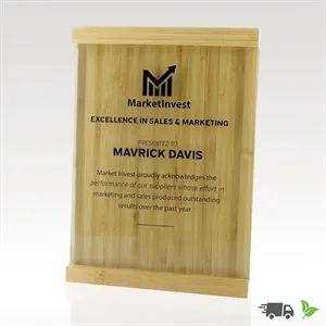 Eco-Friendly Bamboo Plaque - Preservation w/ Jade Glass