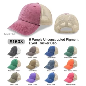 6 Panel Low Profile Trucker Cap Soft Comfortable Mesh back