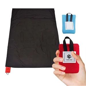 Custom Logo Foldable Waterproof  Mini Pocket Picnic Blanket Beach Mat