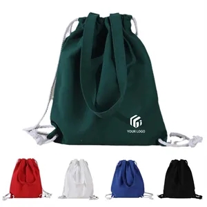Eco-friendly Durable Cotton Sports Drawstring Backpack Tote
