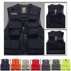 Outdoor Safari Fishing Casual Vest Jacket with Multi Pockets