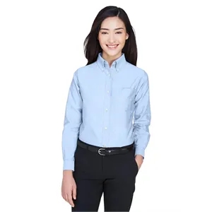 UltraClub Women's Classic Wrinkle-Resistant Oxford Shirt