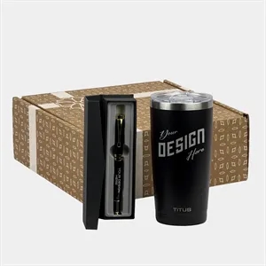 TiTUS® Double Wall Insulated Tumbler & Chrome Trim Pen Gift