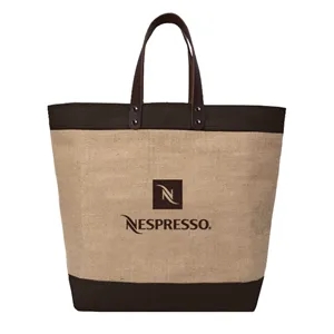 Custom Logo Upscale Burlap Tote
